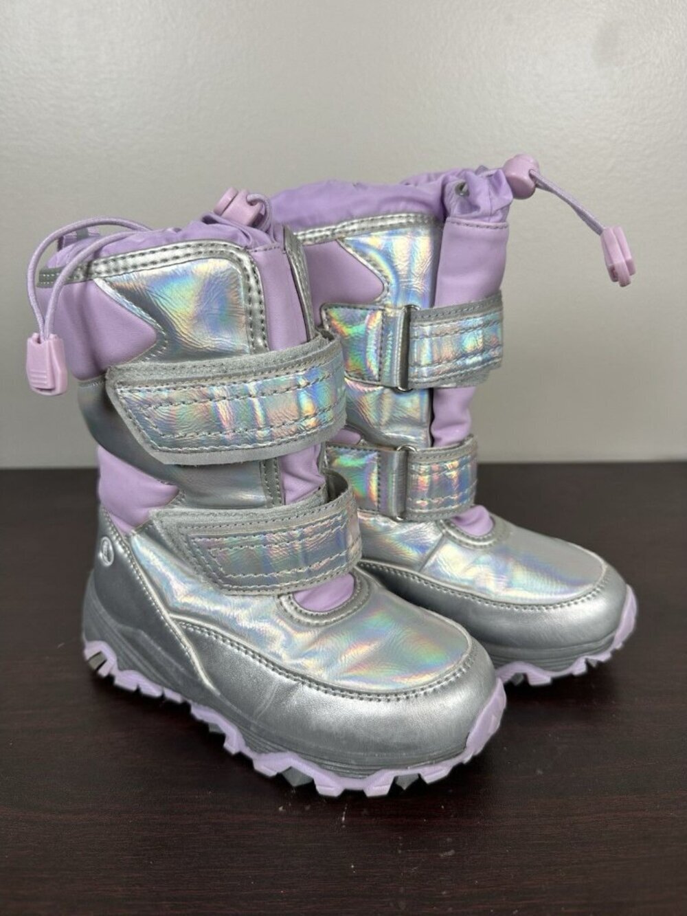 Lands End Flurry Insulated Winter Boots Kids Size 10 Snow Fleece Lined